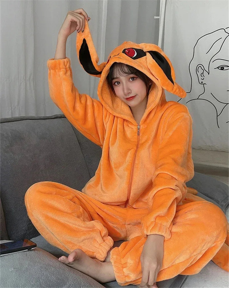 Anime Hokage Uzumaki NARUTO Cosplay Costume Pour Adultes, Kurama Kyuubi Fox, Kigurumi Unisex Pyjamas