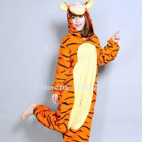 Kigurumi 3D Dimensional Tiger Costume Pajamas Cartoon Animal Cosplay Pyjamas Adult Onesies Party Dress Halloween Pijamas