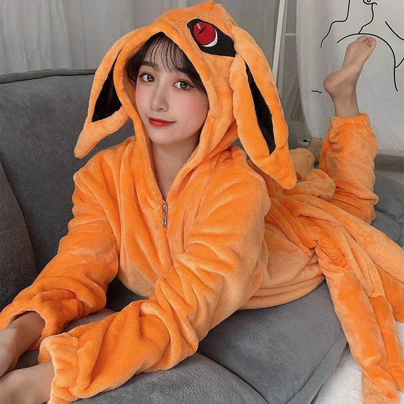 Anime Hokage Uzumaki NARUTO Cosplay Costume Pour Adultes, Kurama Kyuubi Fox, Kigurumi Unisex Pyjamas