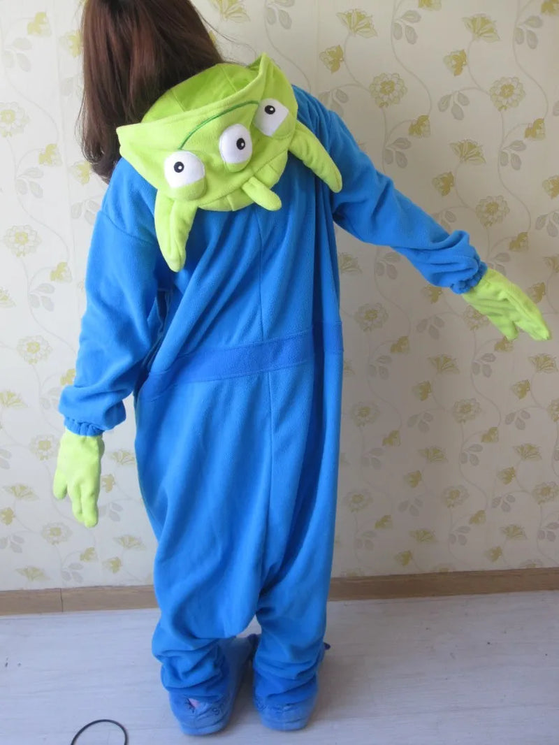 Alien Anime Adult Onesies Pyjamas Cartoon Animal Cosplay Costume Pajamas Adult Onesies Sleepwear Halloween Kigurumi